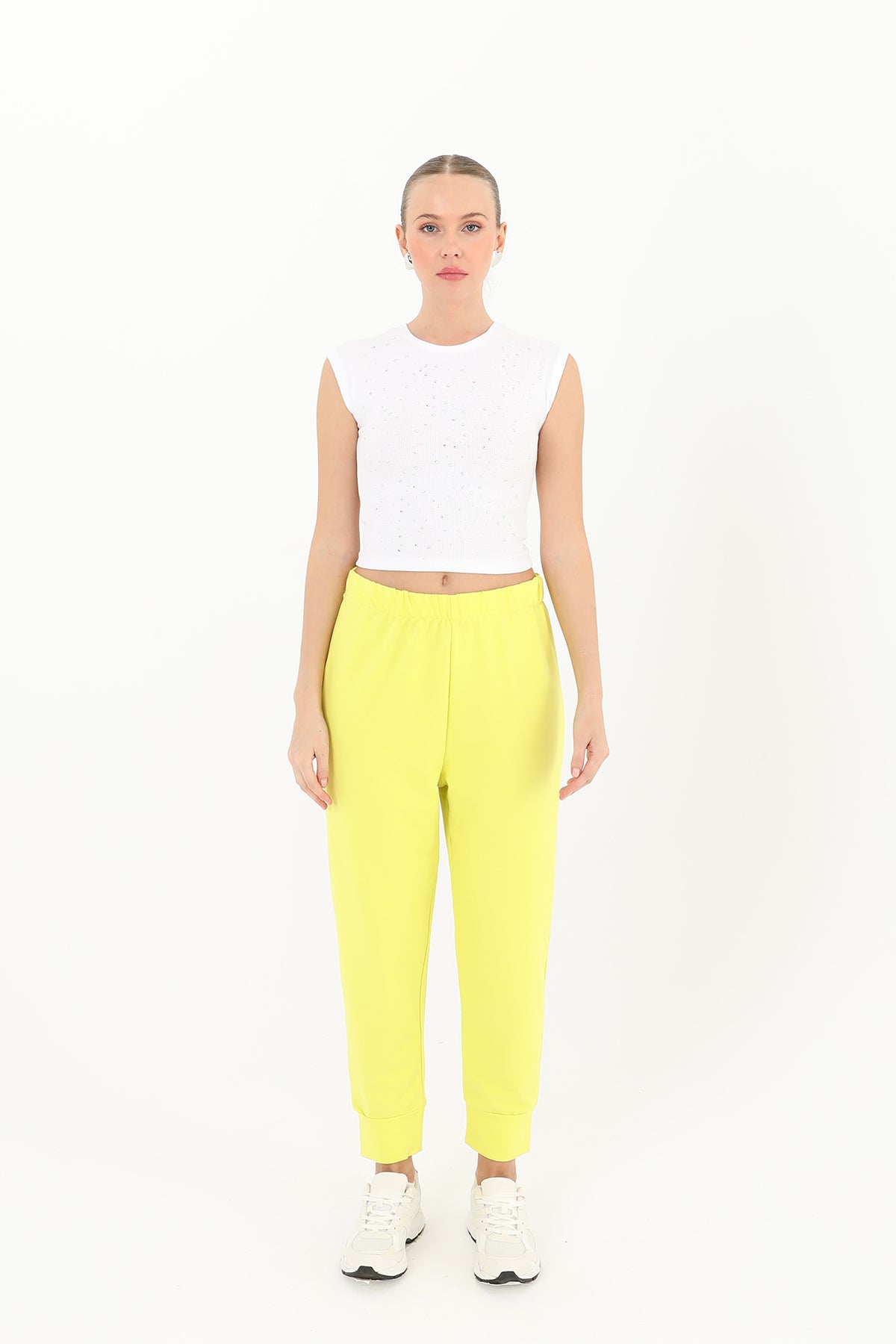 Kadın Ribana Detaylı Eşofman Altı - 30189PNT