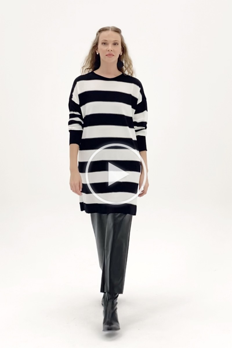 Women's Striped Long Sleeve Tunic - 10549TUN