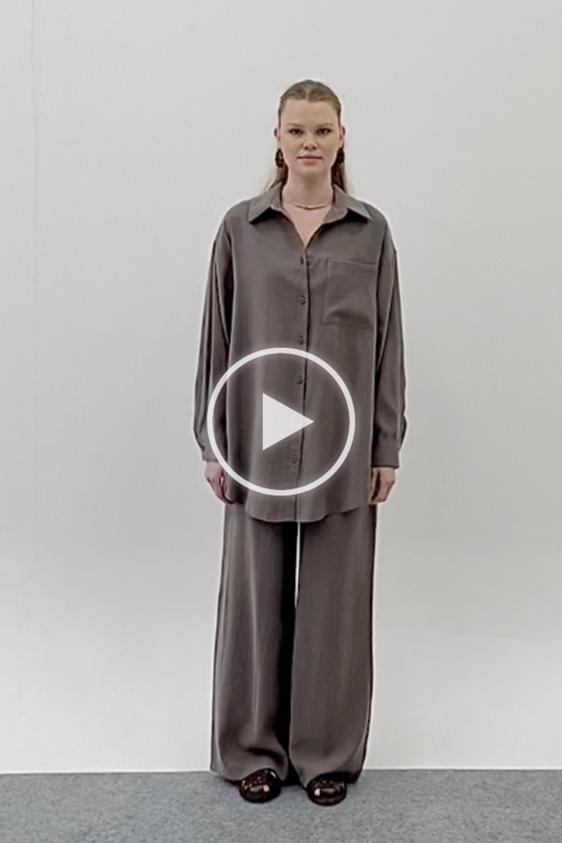 Women's Back-Robe Shirt Trouser Set - 14296TKS