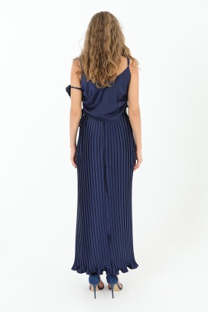 Women's Pleated Long Satin Skirt - 31916ETK Women's Pleated Long Satin Skirt - 31916ETK