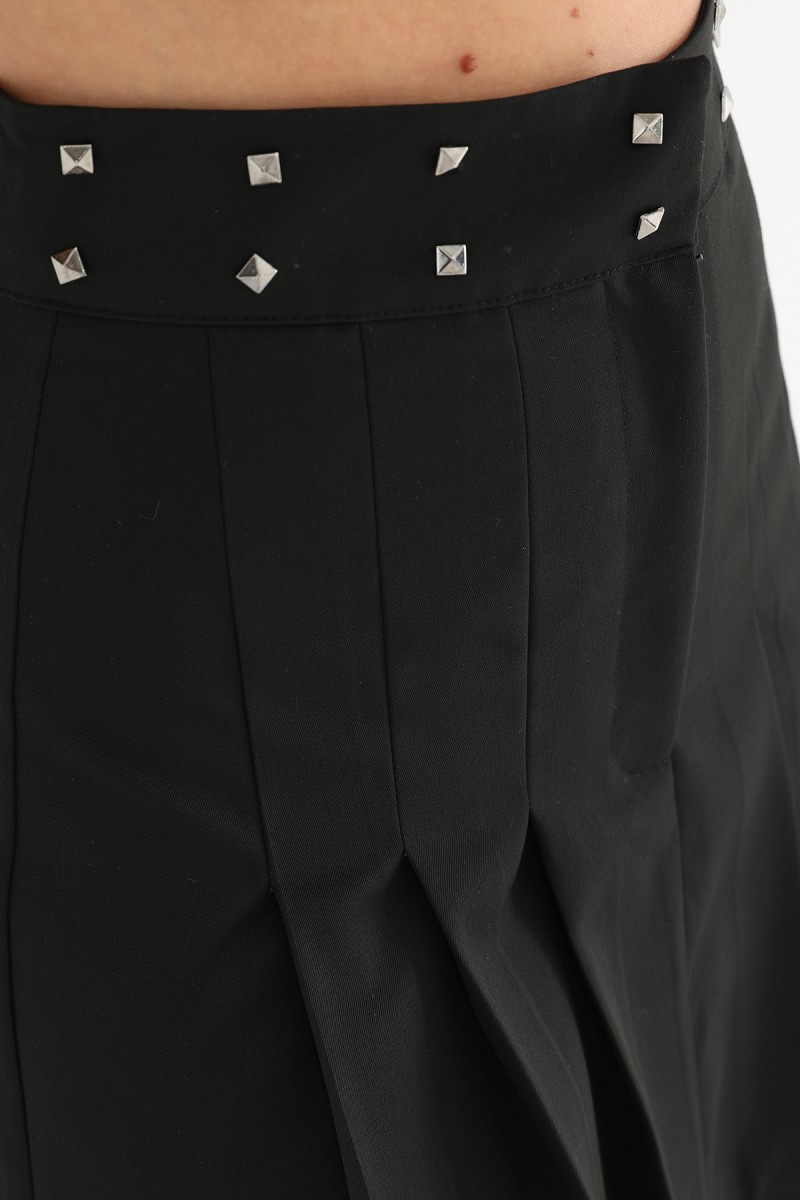 Women's Waist Stone Embroidered Pleated Mini Skirt - 31961ETK Women's Waist Stone Embroidered Pleated Mini Skirt - 31961ETK