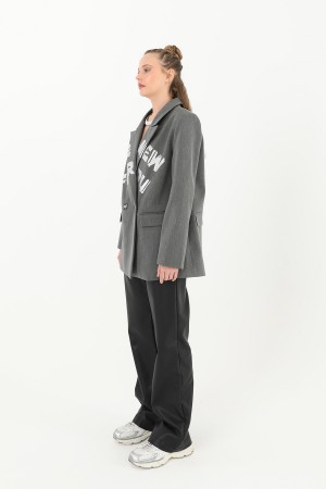 Kadın Yazı Baskılı Blazer Ceket - 31978CKT Kadın Yazı Baskılı Blazer Ceket - 31978CKT