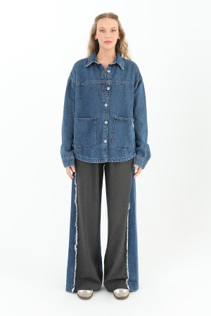 Kadın Denim Cepli Ceket - 32016JCK Kadın Denim Cepli Ceket - 32016JCK