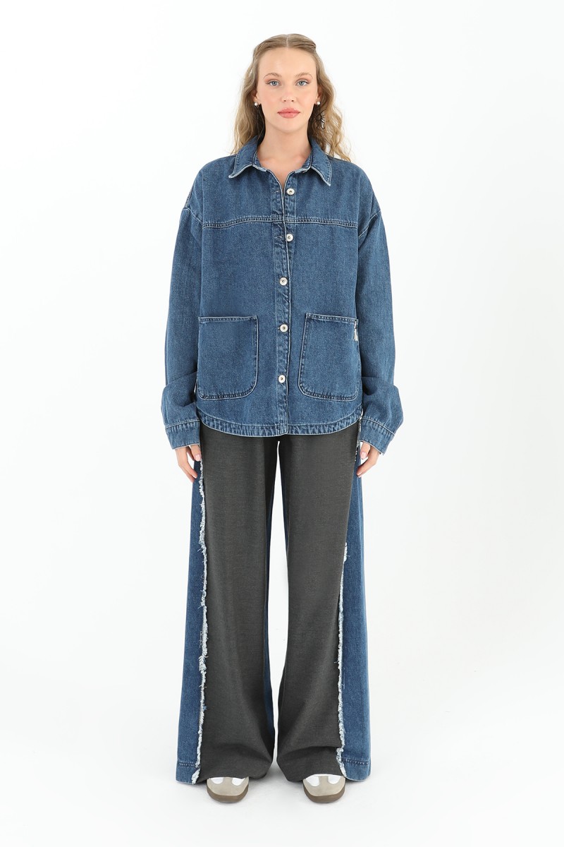 Kadın Denim Cepli Ceket - 32016JCK Kadın Denim Cepli Ceket - 32016JCK