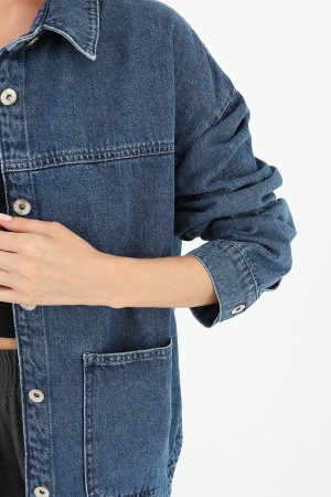 Kadın Denim Cepli Ceket - 32016JCK Kadın Denim Cepli Ceket - 32016JCK