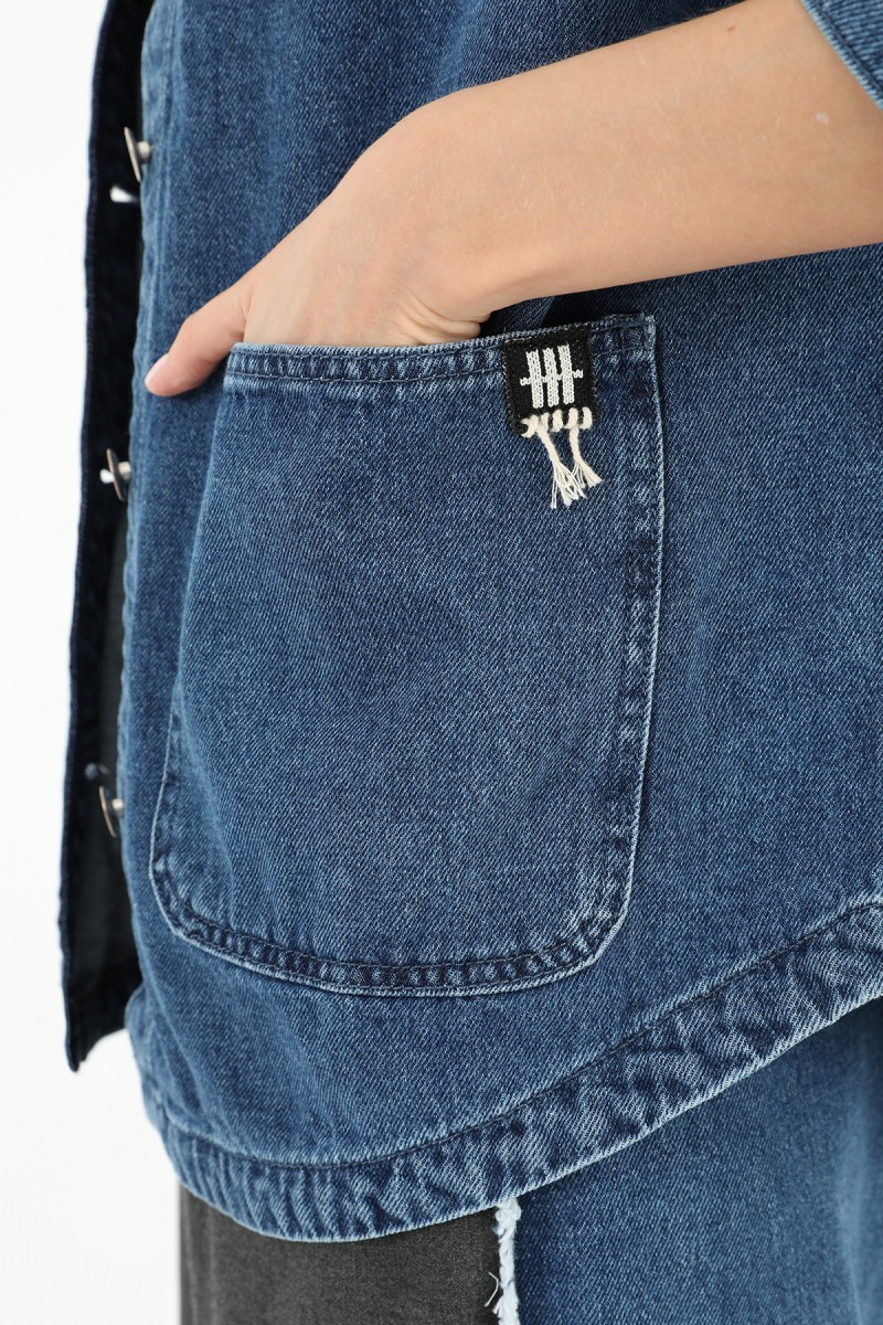 Kadın Denim Cepli Ceket - 32016JCK Kadın Denim Cepli Ceket - 32016JCK