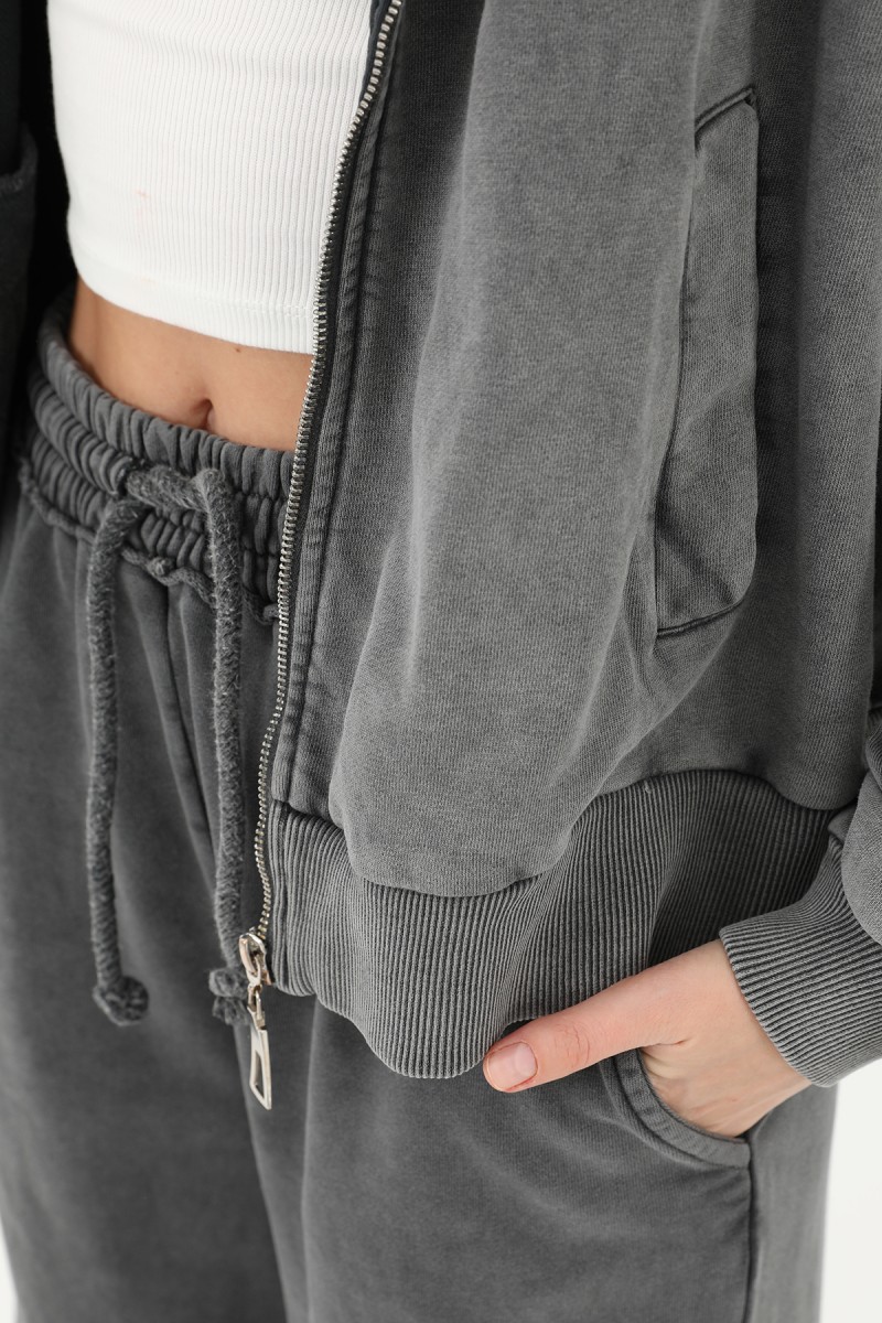 Kadın Beli Lastikli Eskitme Geniş Paça Pantolon- 32066PNT Kadın Beli Lastikli Eskitme Geniş Paça Pantolon- 32066PNT