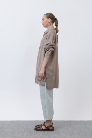 Women's Pocket Heart Embroidery Detail Tunic - 10633TUN Women's Pocket Heart Embroidery Detail Tunic - 10633TUN