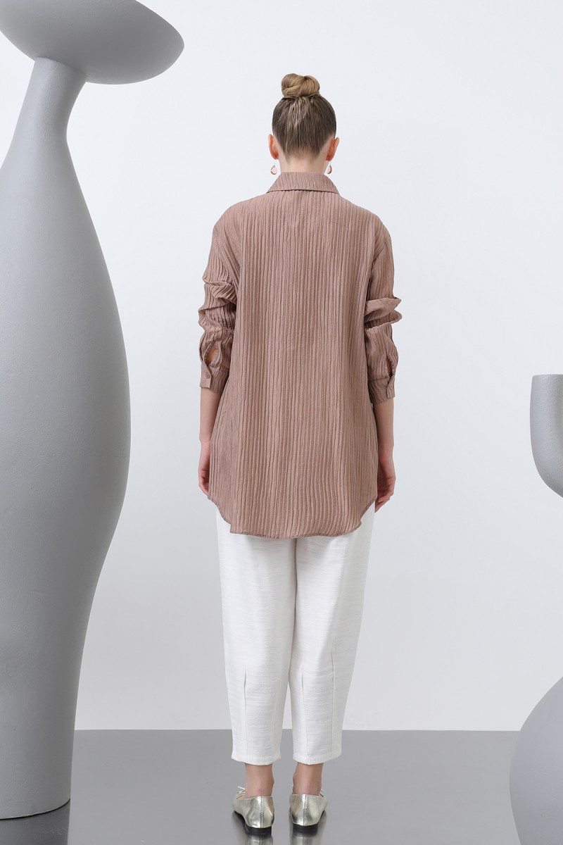 Women's Front Star Embroidered Shirt Tunic - 10646GML Women's Front Star Embroidered Shirt Tunic - 10646GML