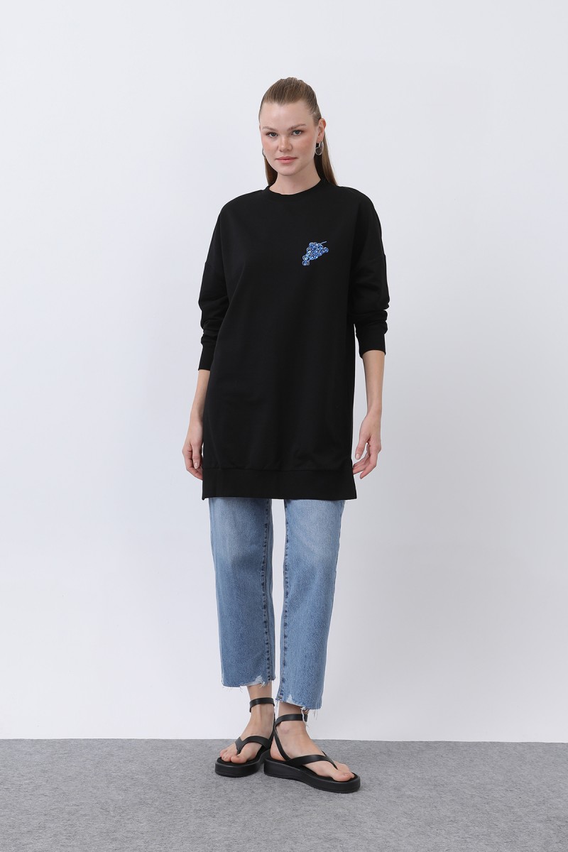 Women's Tunic with Grape Front and Fruit Back Embroidered - 10653TUN Women's Tunic with Grape Front and Fruit Back Embroidered - 10653TUN