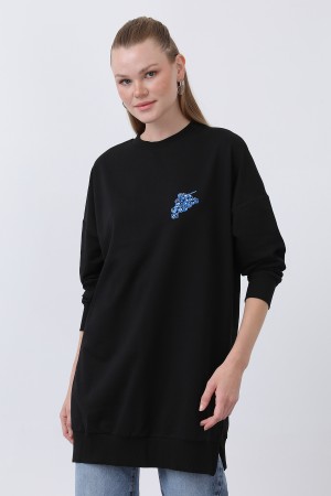 Women's Tunic with Grape Front and Fruit Back Embroidered - 10653TUN Women's Tunic with Grape Front and Fruit Back Embroidered - 10653TUN