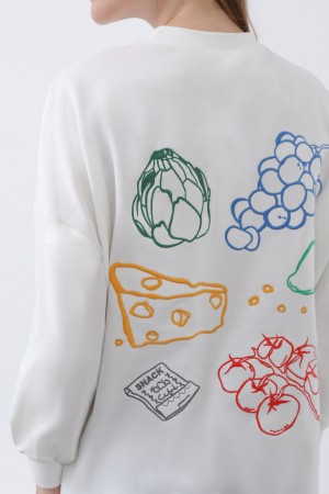 Women's Tunic with Grape Front and Fruit Back Embroidered - 10653TUN Women's Tunic with Grape Front and Fruit Back Embroidered - 10653TUN