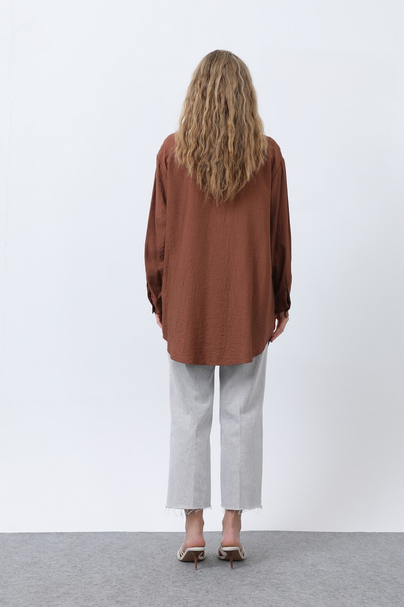 Women's Front Embroidered Button Detail Tunic - 10663TUN Women's Front Embroidered Button Detail Tunic - 10663TUN