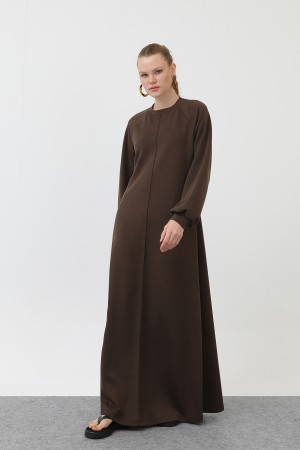 Kadın Nervür Dikişli Reglan Kol Elbise - 12557ELB Kadın Nervür Dikişli Reglan Kol Elbise - 12557ELB