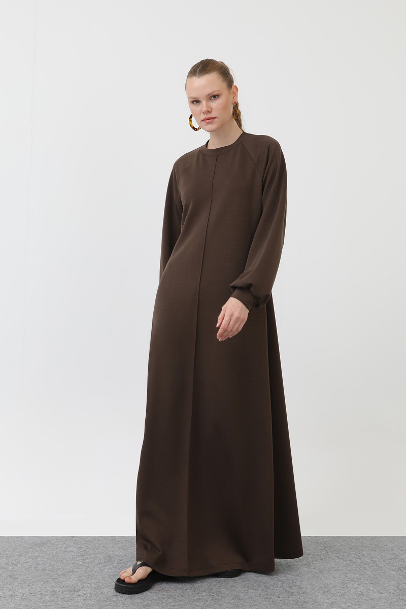 Kadın Nervür Dikişli Reglan Kol Elbise - 12557ELB Kadın Nervür Dikişli Reglan Kol Elbise - 12557ELB