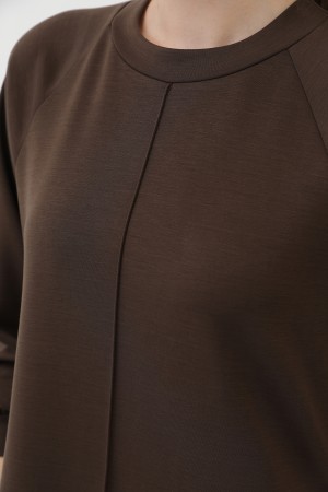 Kadın Nervür Dikişli Reglan Kol Elbise - 12557ELB Kadın Nervür Dikişli Reglan Kol Elbise - 12557ELB