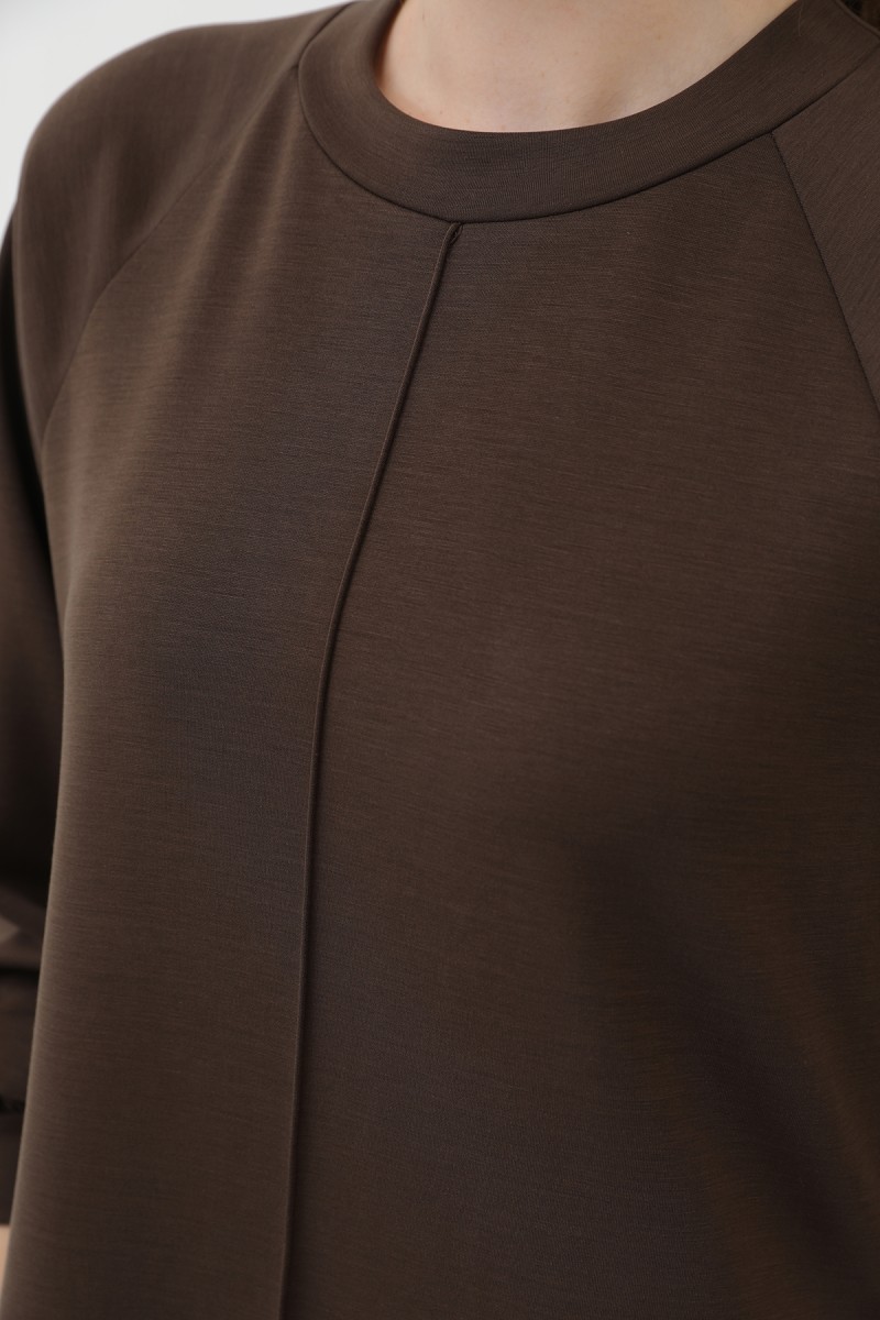 Kadın Nervür Dikişli Reglan Kol Elbise - 12557ELB Kadın Nervür Dikişli Reglan Kol Elbise - 12557ELB