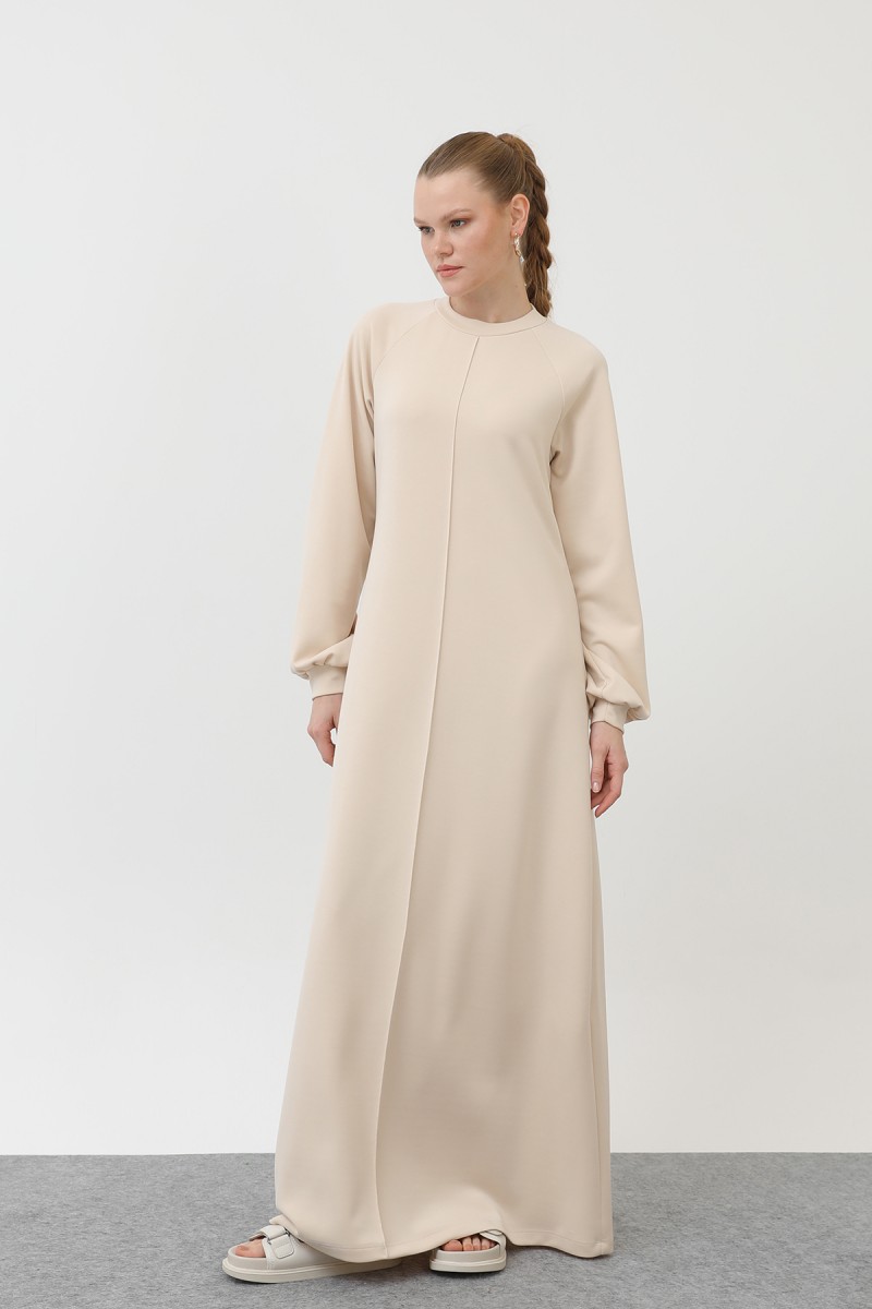 Kadın Nervür Dikişli Reglan Kol Elbise - 12557ELB Kadın Nervür Dikişli Reglan Kol Elbise - 12557ELB