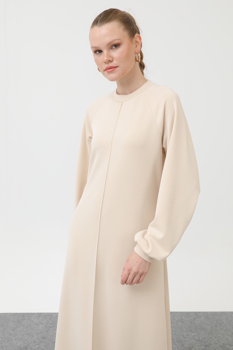 Kadın Nervür Dikişli Reglan Kol Elbise - 12557ELB Kadın Nervür Dikişli Reglan Kol Elbise - 12557ELB