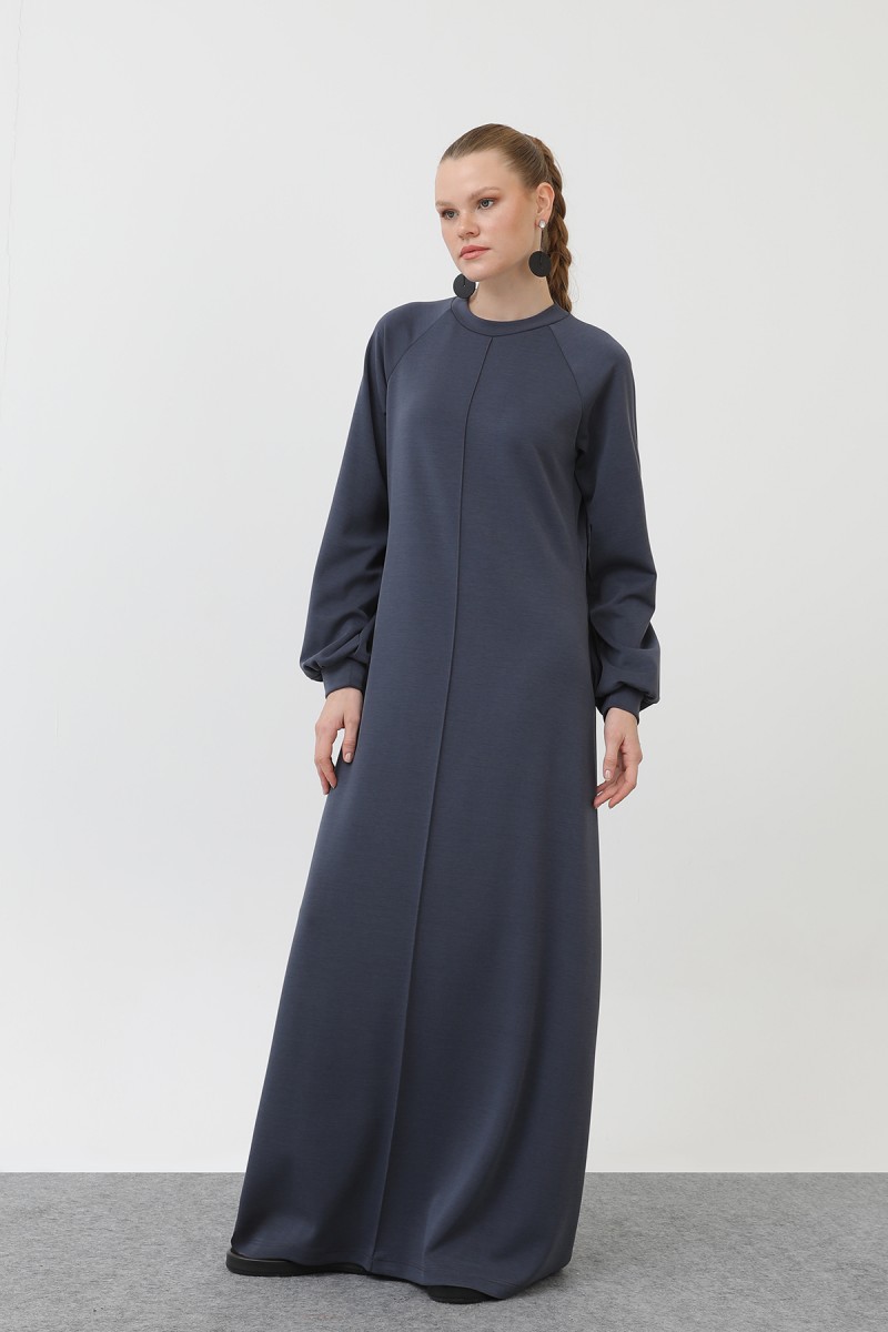Kadın Nervür Dikişli Reglan Kol Elbise - 12557ELB Kadın Nervür Dikişli Reglan Kol Elbise - 12557ELB