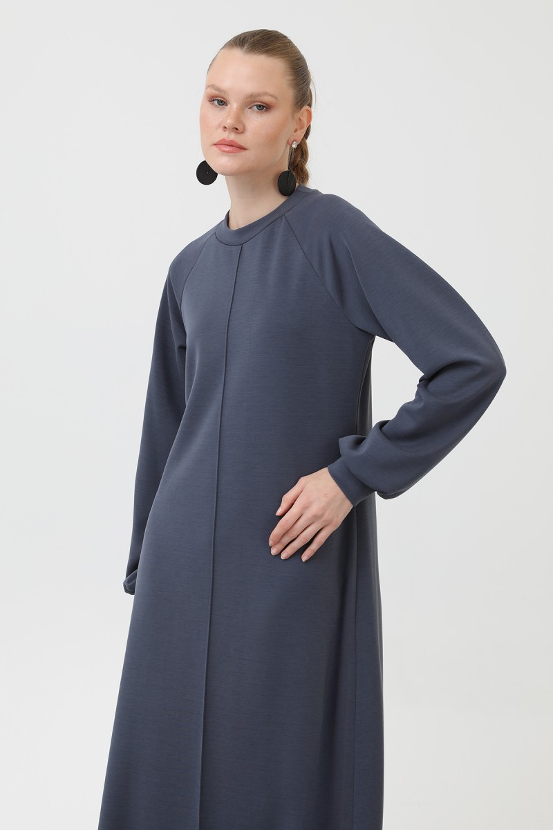 Kadın Nervür Dikişli Reglan Kol Elbise - 12557ELB Kadın Nervür Dikişli Reglan Kol Elbise - 12557ELB