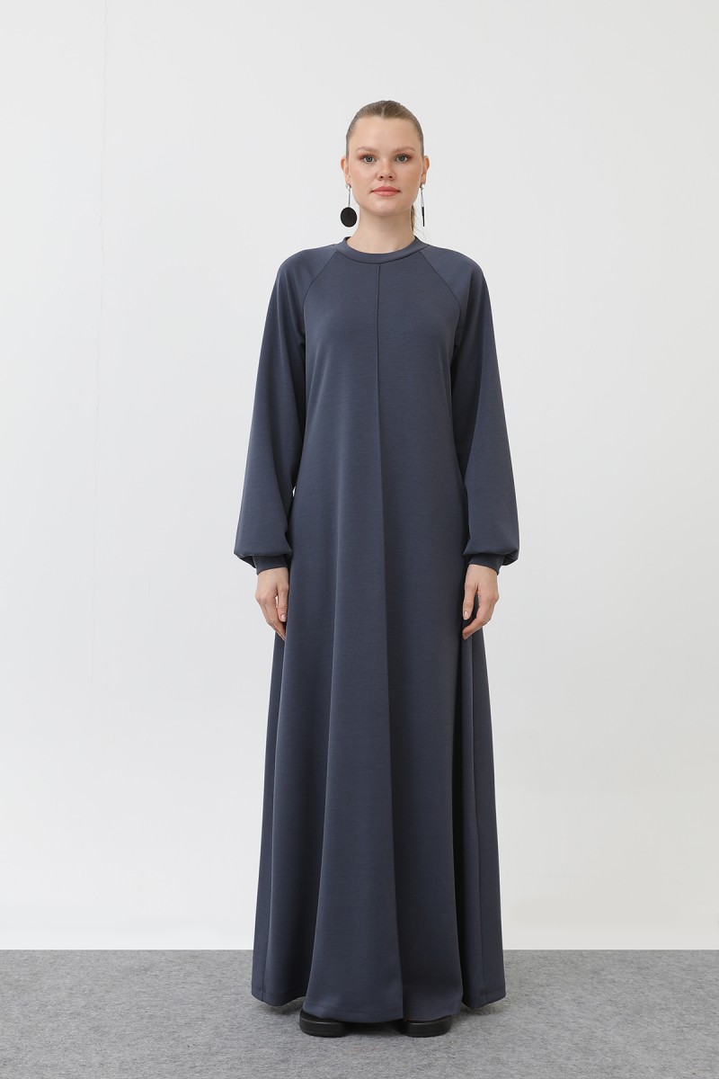 Kadın Nervür Dikişli Reglan Kol Elbise - 12557ELB Kadın Nervür Dikişli Reglan Kol Elbise - 12557ELB