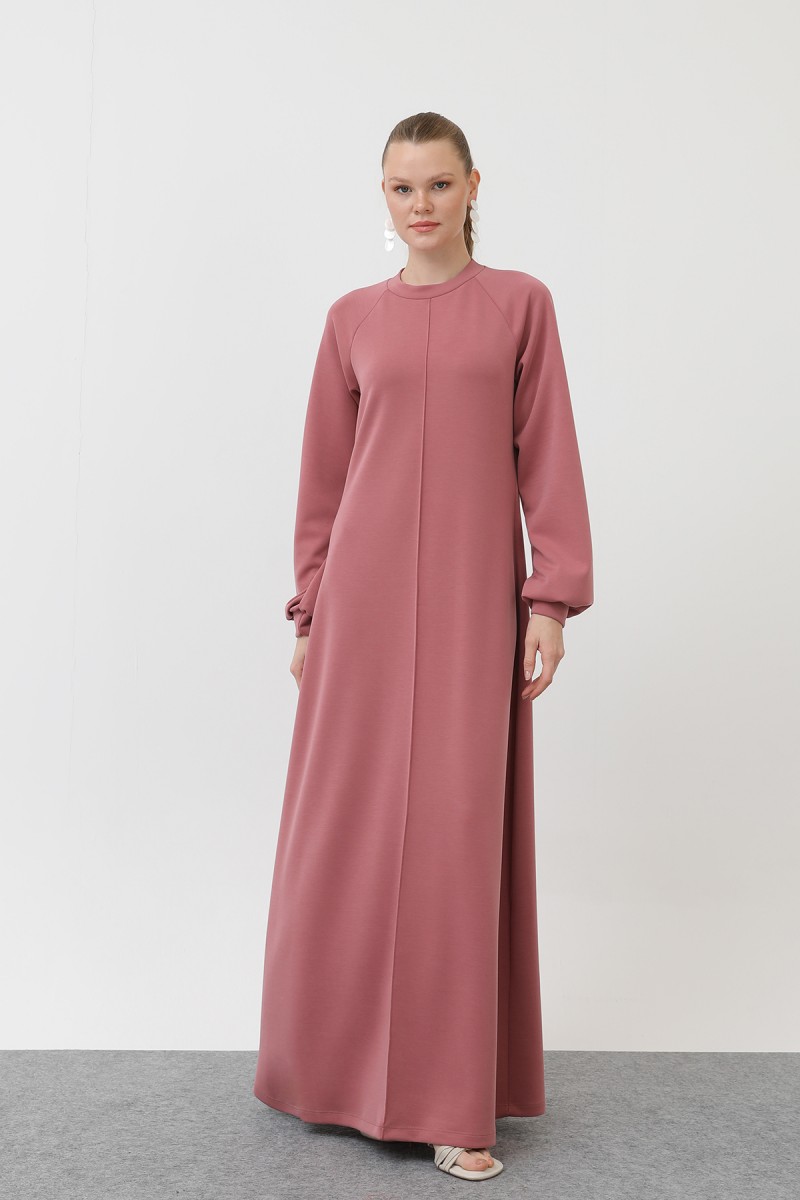 Kadın Nervür Dikişli Reglan Kol Elbise - 12557ELB Kadın Nervür Dikişli Reglan Kol Elbise - 12557ELB
