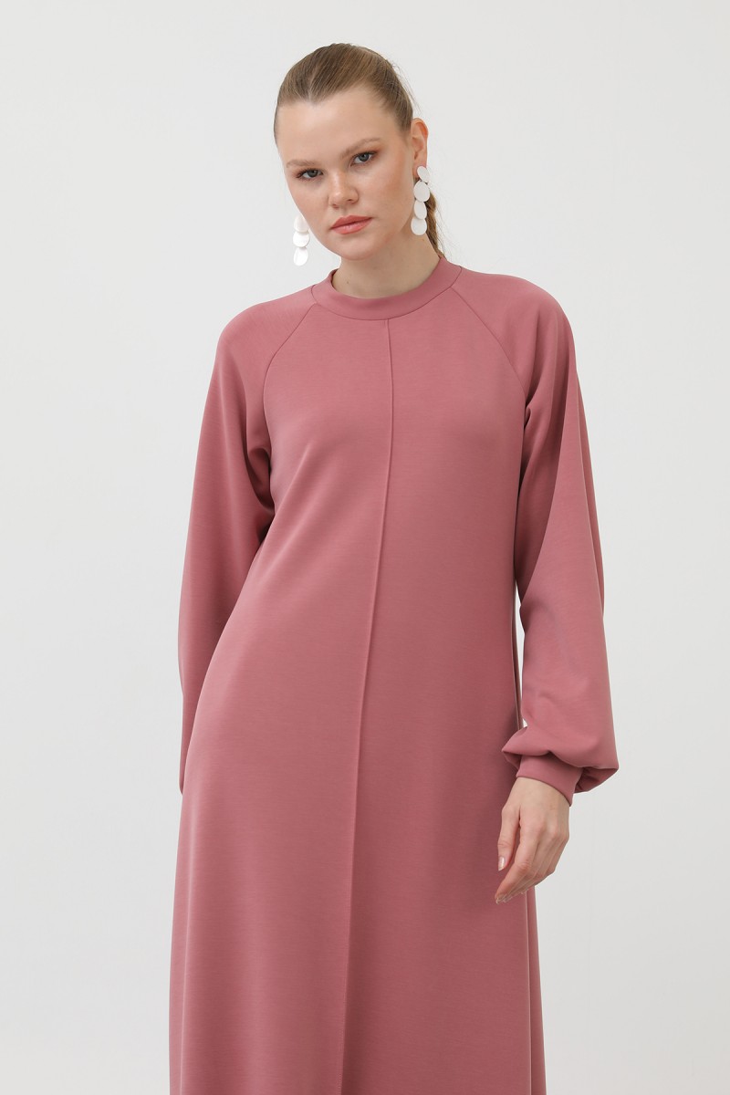 Kadın Nervür Dikişli Reglan Kol Elbise - 12557ELB Kadın Nervür Dikişli Reglan Kol Elbise - 12557ELB