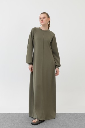 Kadın Nervür Dikişli Reglan Kol Elbise - 12557ELB Kadın Nervür Dikişli Reglan Kol Elbise - 12557ELB