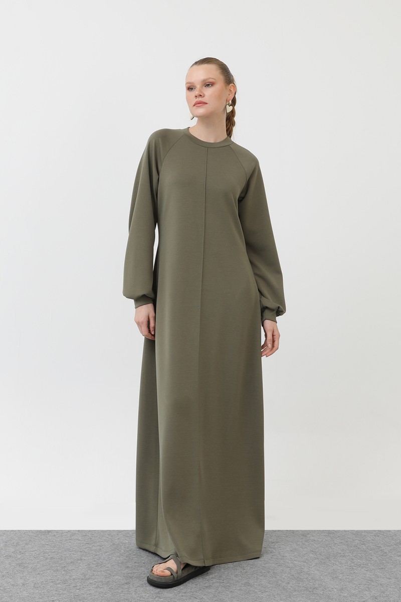 Kadın Nervür Dikişli Reglan Kol Elbise - 12557ELB Kadın Nervür Dikişli Reglan Kol Elbise - 12557ELB