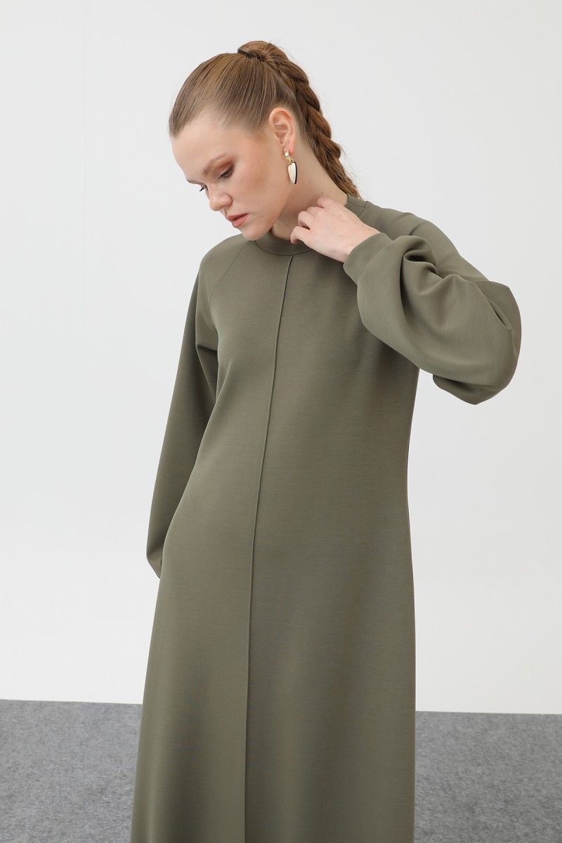 Kadın Nervür Dikişli Reglan Kol Elbise - 12557ELB Kadın Nervür Dikişli Reglan Kol Elbise - 12557ELB