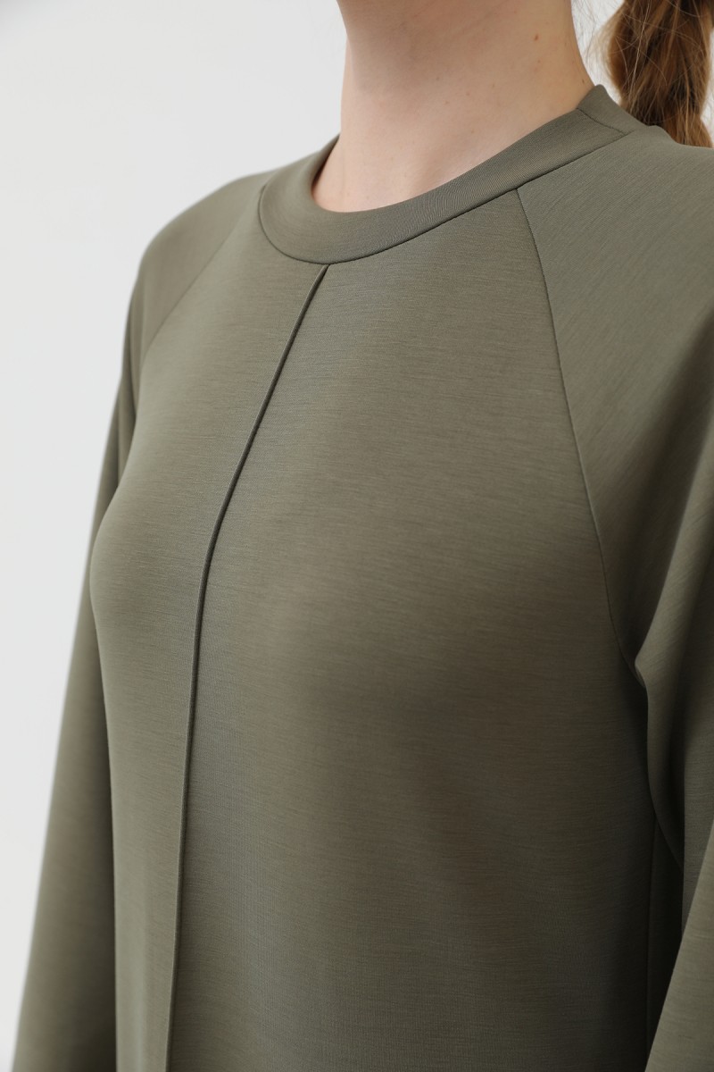 Kadın Nervür Dikişli Reglan Kol Elbise - 12557ELB Kadın Nervür Dikişli Reglan Kol Elbise - 12557ELB