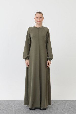 Kadın Nervür Dikişli Reglan Kol Elbise - 12557ELB Kadın Nervür Dikişli Reglan Kol Elbise - 12557ELB