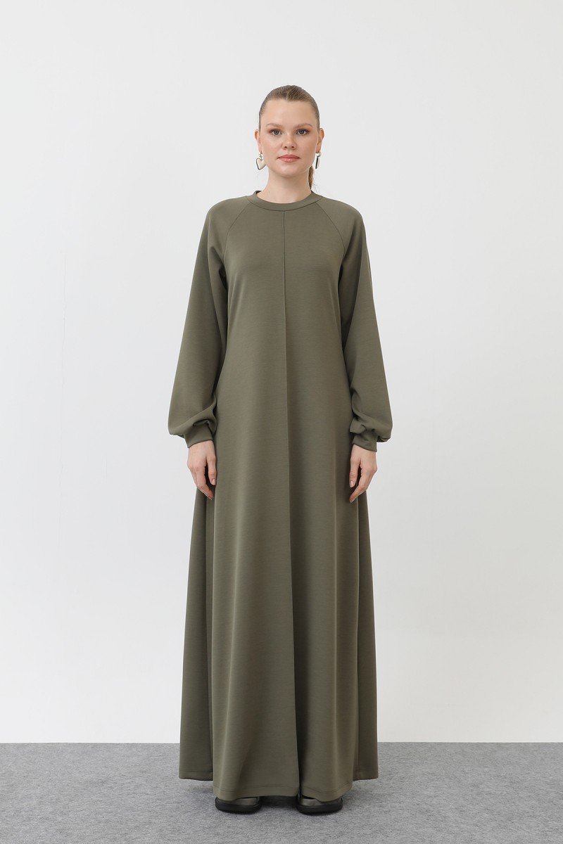 Kadın Nervür Dikişli Reglan Kol Elbise - 12557ELB Kadın Nervür Dikişli Reglan Kol Elbise - 12557ELB
