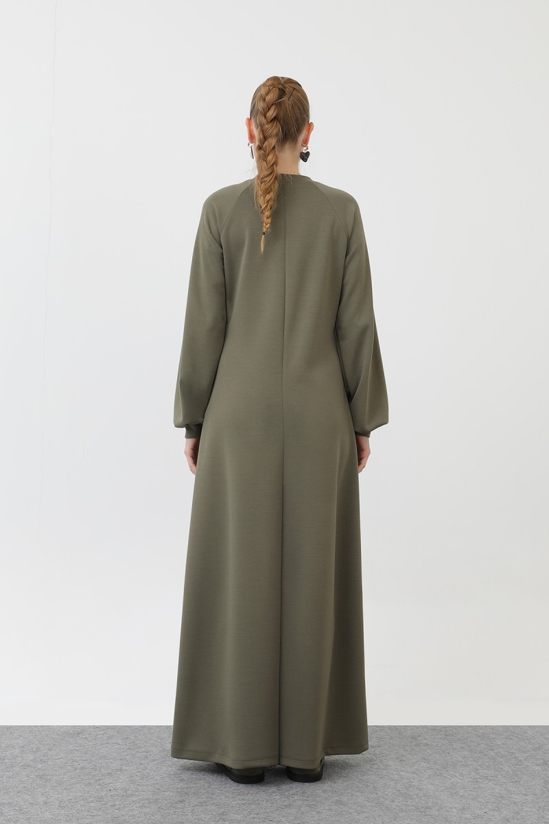 Kadın Nervür Dikişli Reglan Kol Elbise - 12557ELB Kadın Nervür Dikişli Reglan Kol Elbise - 12557ELB