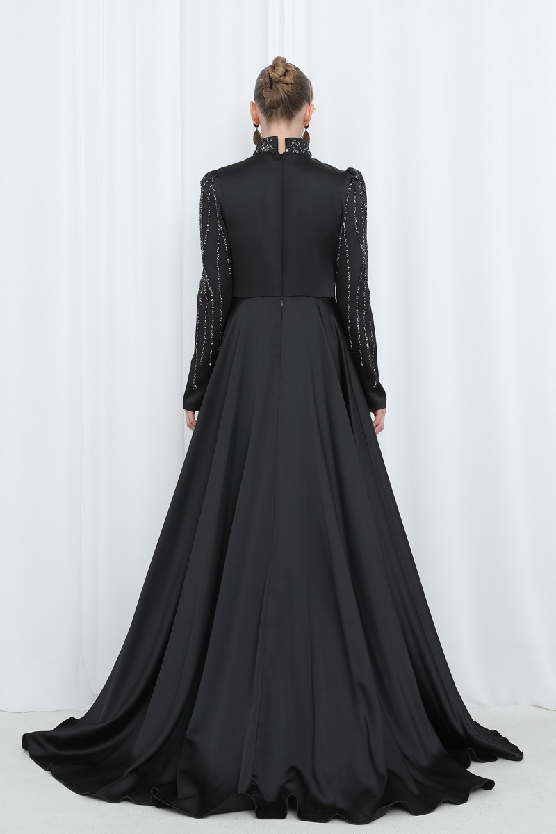Women's Night Elegance Stone Embroidered Evening Dress -12561ELB Women's Night Elegance Stone Embroidered Evening Dress -12561ELB