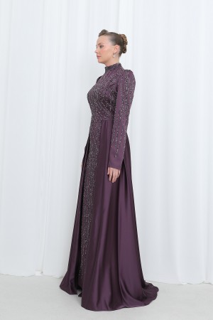 Women's Night Elegance Stone Embroidered Evening Dress -12561ELB Women's Night Elegance Stone Embroidered Evening Dress -12561ELB