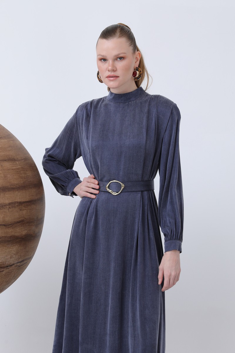 Women's Belt and Padded Detail Dress - 12598ELB Women's Belt and Padded Detail Dress - 12598ELB