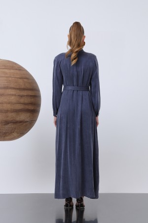 Women's Belt and Padded Detail Dress - 12598ELB Women's Belt and Padded Detail Dress - 12598ELB