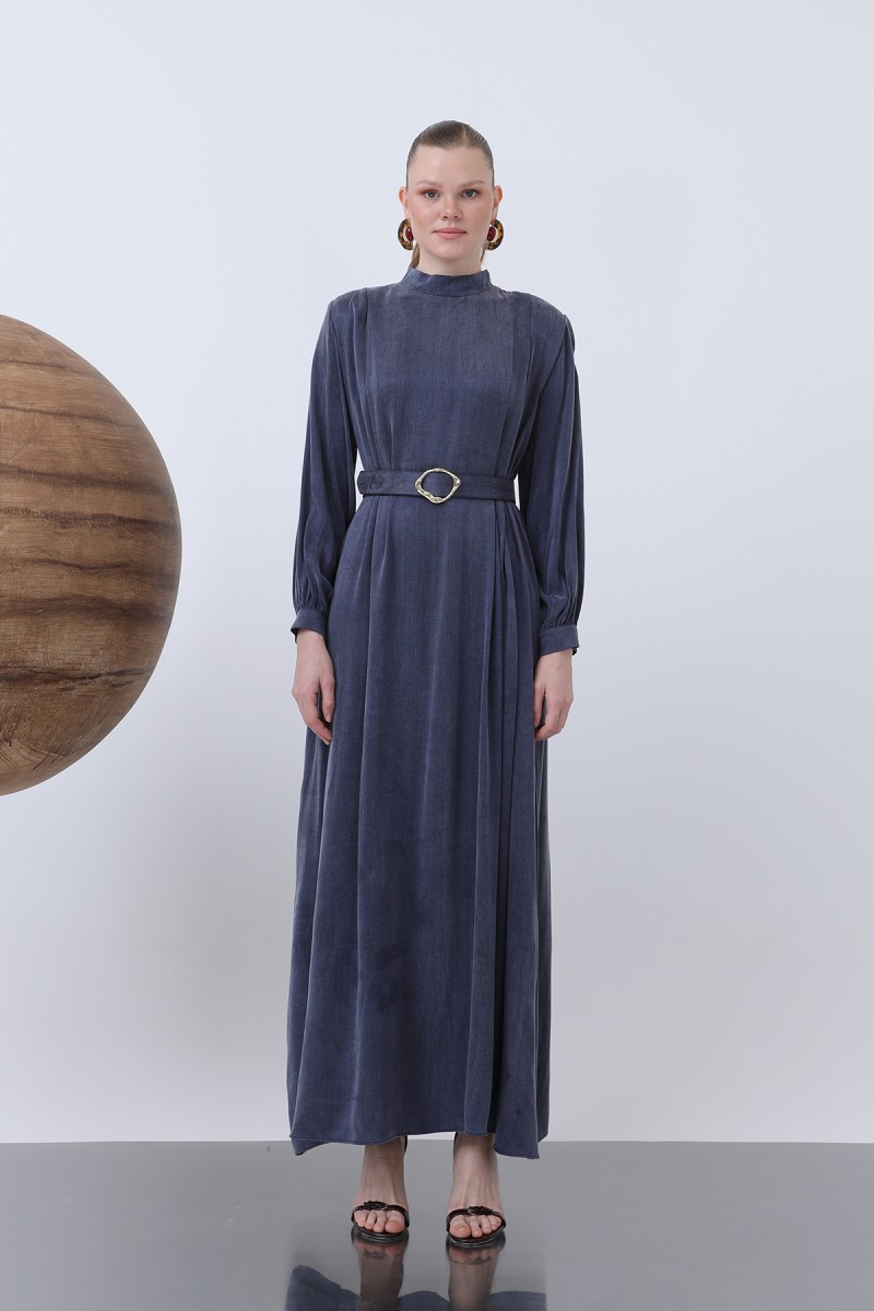 Women's Belt and Padded Detail Dress - 12598ELB Women's Belt and Padded Detail Dress - 12598ELB
