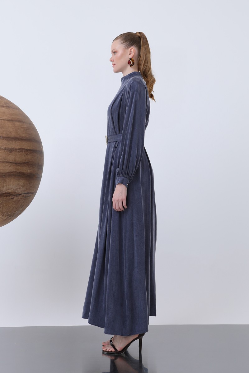 Women's Belt and Padded Detail Dress - 12598ELB Women's Belt and Padded Detail Dress - 12598ELB