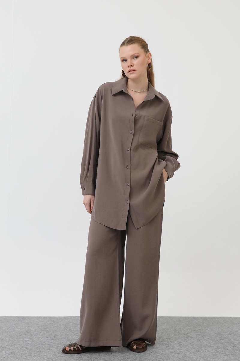Women's Back-Robe Shirt Trouser Set - 14296TKS