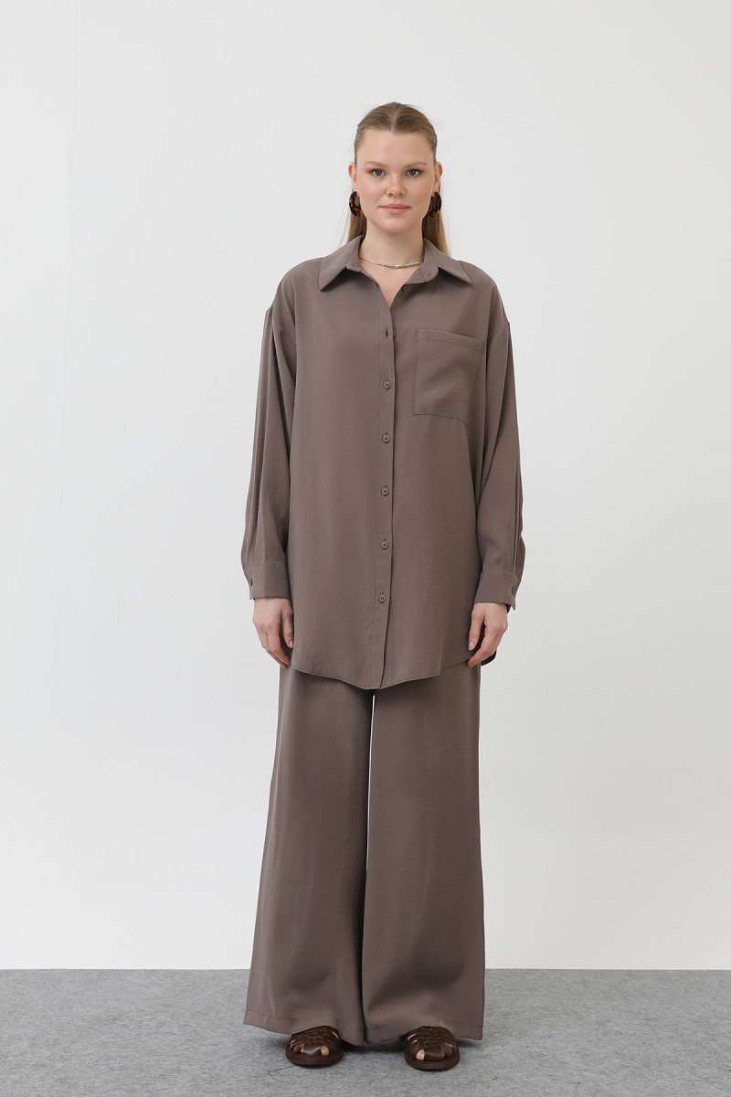 Women's Back-Robe Shirt Trouser Set - 14296TKS