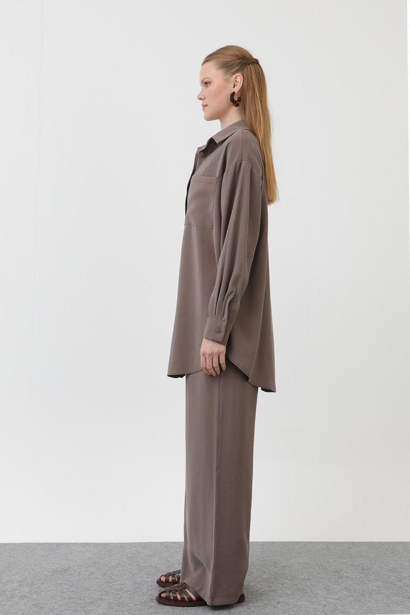 Women's Back-Robe Shirt Trouser Set - 14296TKS