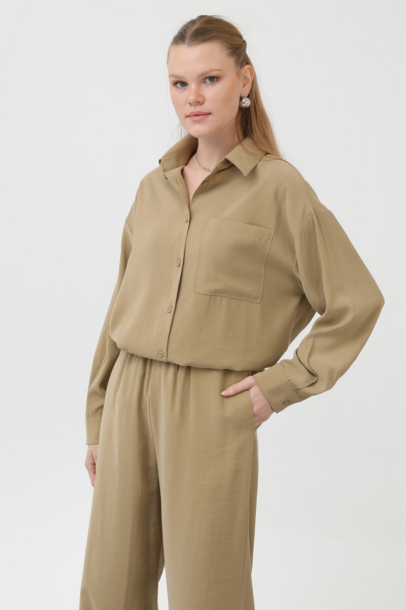 Women's Back-Robe Shirt Trouser Set - 14296TKS