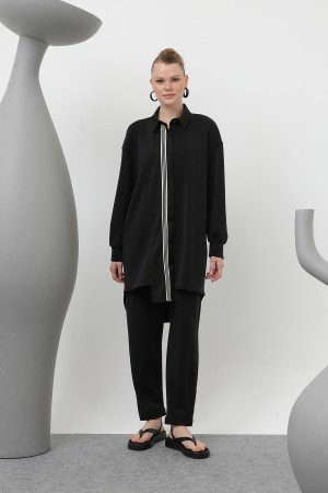 Women's garnished stripe detailed suit - 14297TKS Women's garnished stripe detailed suit - 14297TKS
