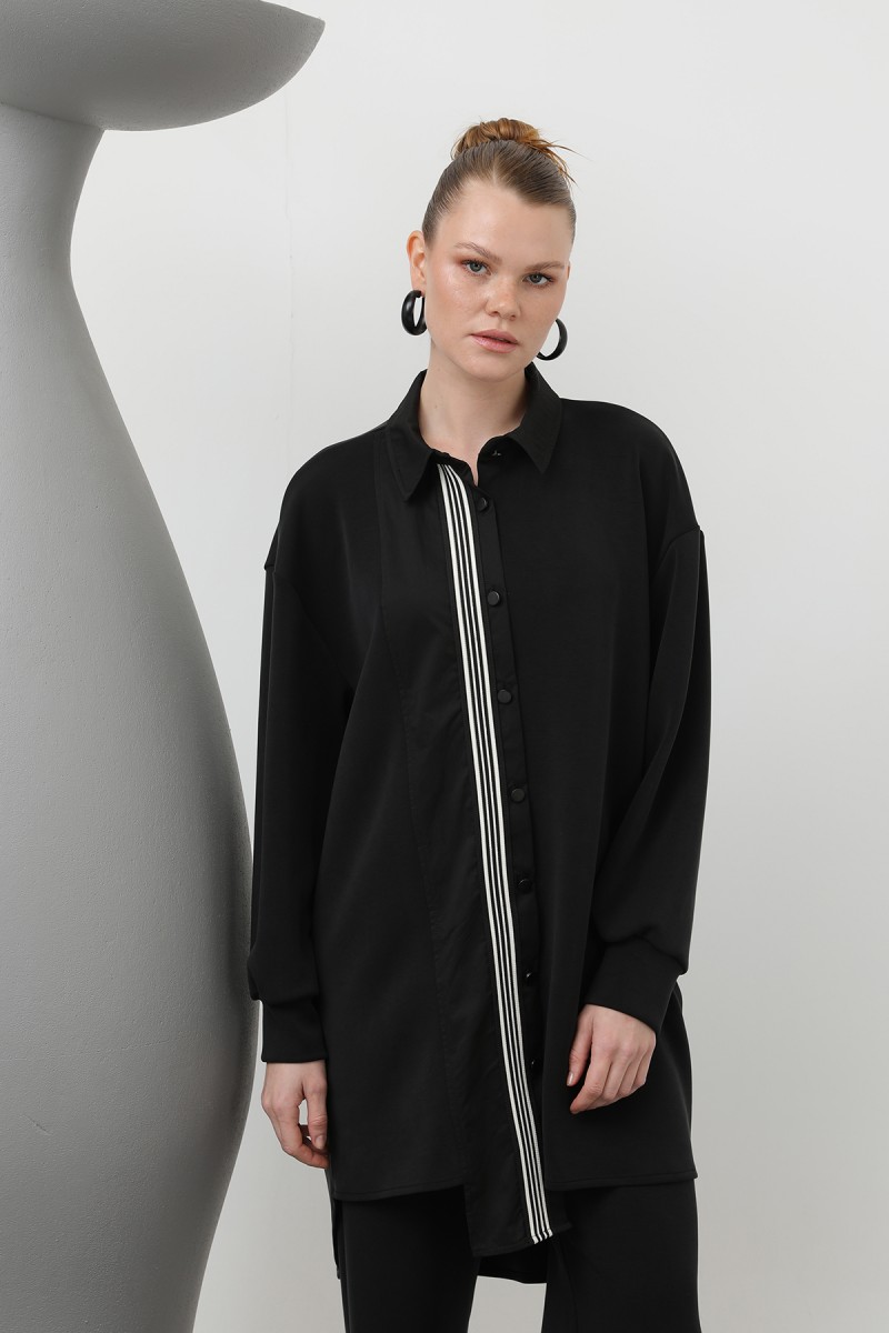 Women's garnished stripe detailed suit - 14297TKS Women's garnished stripe detailed suit - 14297TKS