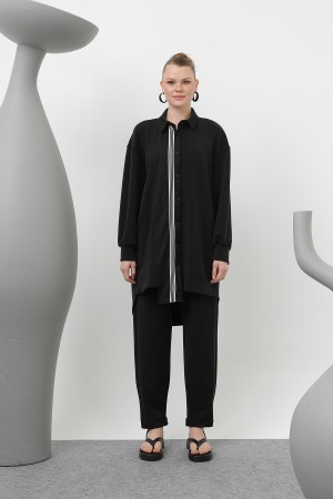 Women's garnished stripe detailed suit - 14297TKS Women's garnished stripe detailed suit - 14297TKS