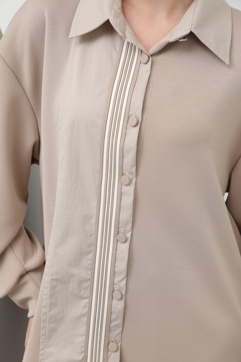 Women's garnished stripe detailed suit - 14297TKS