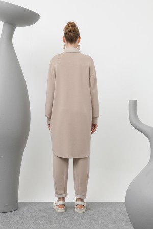 Women's garnished stripe detailed suit - 14297TKS